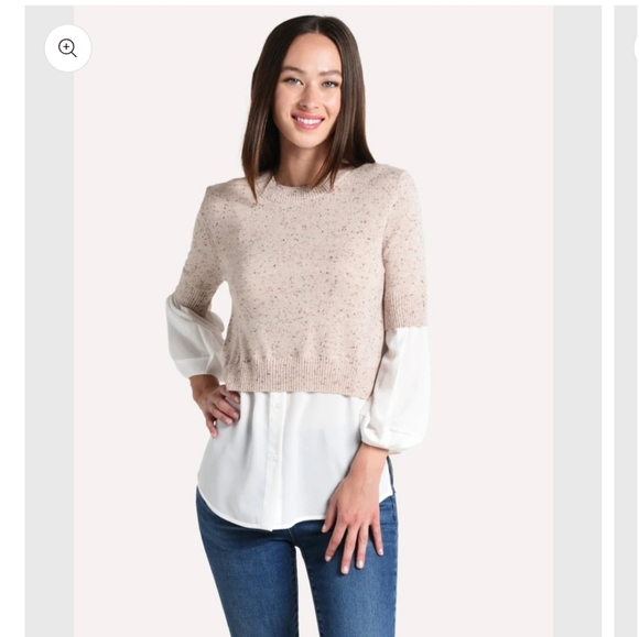 Brochu Walker Ebella Layered Wool Cashmere Quiet Luxury Sweater, XS